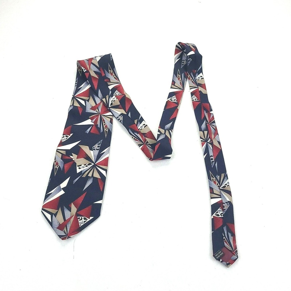 Brandini Le Collezioni Mens Tie Silk Made in Italy Vintage Wide Abstract New